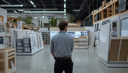 Fototapeta premium Modern building materials store visit home renovation inspiration sleek design environment urban viewpoint