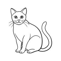 Obraz premium Simple Cat Line Art Vector on White Background for Designers