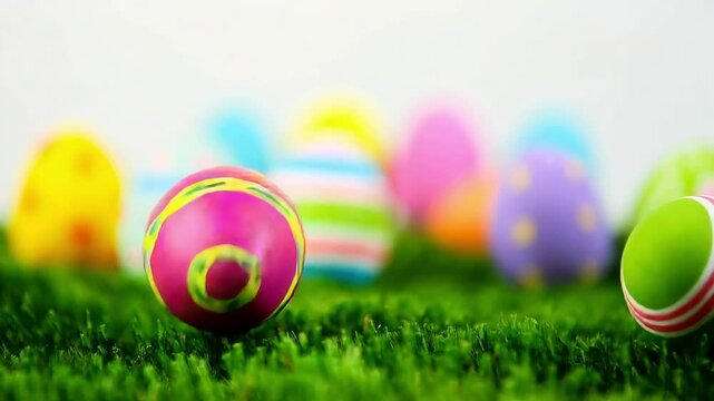 easter eggs Falling on grass
