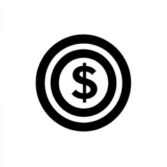 Obraz premium Simple Black Dollar Sign Icon in Circular Design for Financial Themes