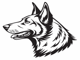 Fototapeta premium Husky Dog Head Logo Vector – Bold Arctic Canine Illustration