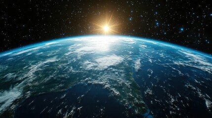 Obraz premium Earth from space, sunrise