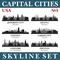 Capital cities skyline set. USA. Part 5