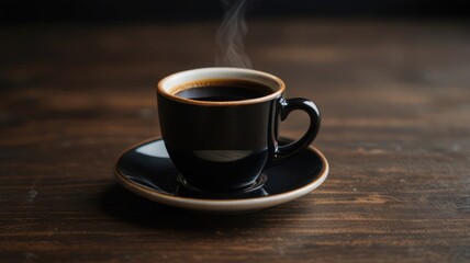 Fototapeta premium cup of coffee on wooden table