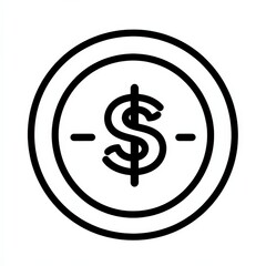 Obraz premium Simple Icon of Dollar Sign Inside Circle with Line Elements