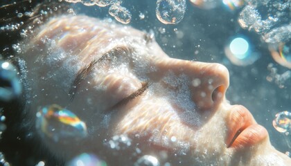 Fototapeta premium Beneath the surface a visual exploration of serenity underwater close-up tranquil dreamlike view