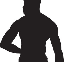 Fototapeta premium Vector; silhouette of man posing