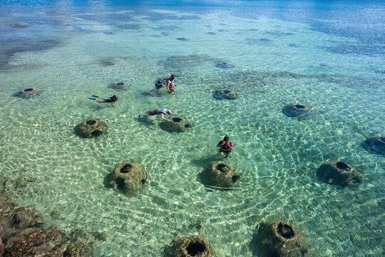 Snorklers in the Condado Lagoon in Puerto Rico 