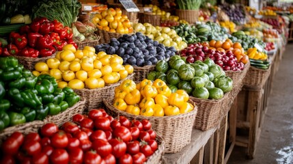 Colorful Fresh Vegetables at a Farmer's Market