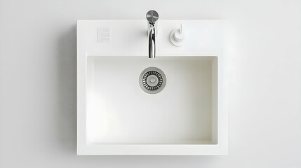 Modern Minimalist White Wall-Mounted Sink