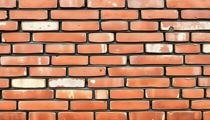 Obraz premium the weathered crimson brick barrier, clipart style. with white shades