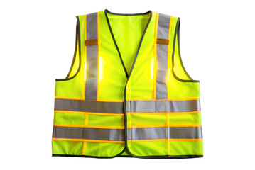 Safety vest reflective neon isolated on transparent background