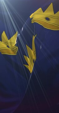 Flag of Munster, province of Ireland, United Kingdom. 4K Vertical. Loop