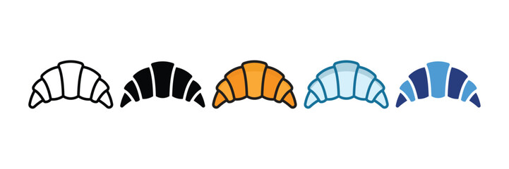 Croissant Icon Set Multiple Style Collection