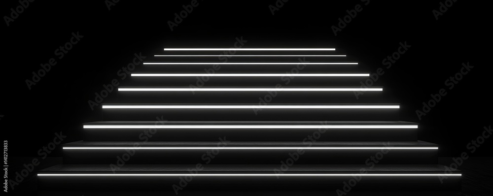 Poster image featuring a monochrome abstract design with parallel white lines on a black grid background