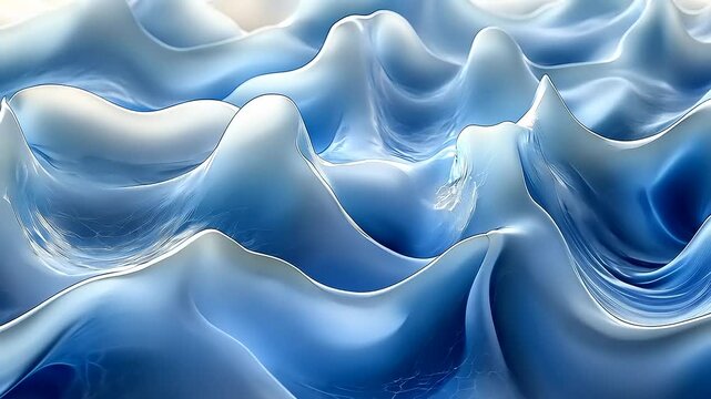 Abstract, flowing, blue, liquid, wave, forms, digital, art, texture