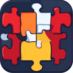 A Colorful Jigsaw Puzzle Assembled With Several Different Pieces