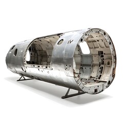 Aircraft fuselage section with studio shot.