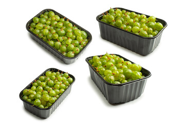 A group of gooseberries isolated on a white background.