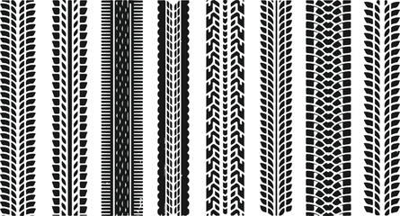 Collection of black tire tracks illustration