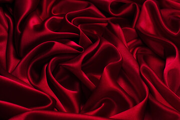 Obraz premium Rich and luxury red silk fabric texture background.