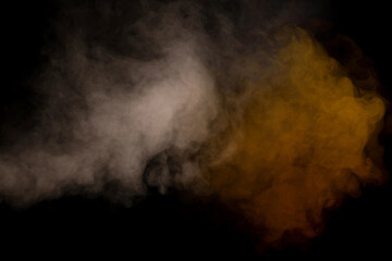 White steam on a black background.