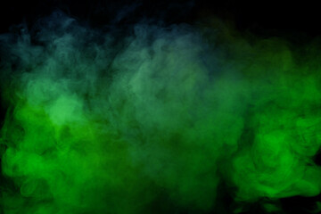 Red and green steam on a black background.