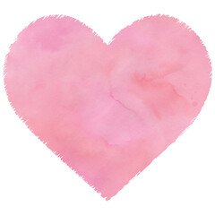Pink heart watercolor painting illustration element