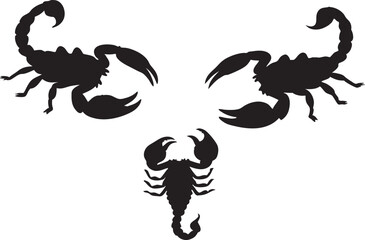 Scorpion Silhouette Trio – Bold Insect Tattoo and Nature Design