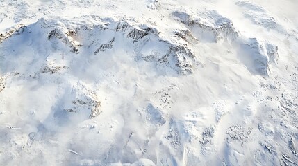 Snowy Rocky Mountain Peaks Aerial View, Winter Landscape, Nature
