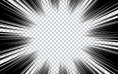 Comic book cartoon magazine cover on transparent background. Vector halftone illustration.