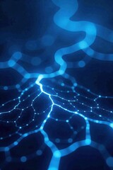 Obraz premium Intricate web of glowing blue and white lines, abstract digital landscape , digital, geometric, artificial intelligence