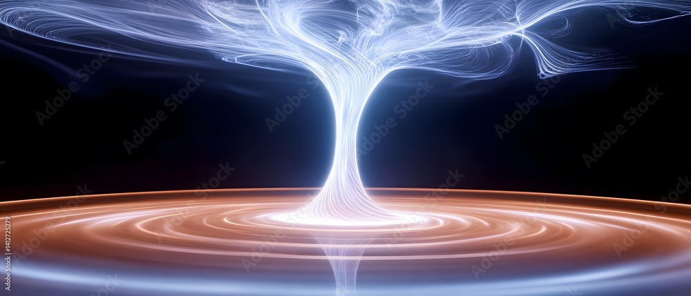 Poster abstract representation of a vortex with light and ripples