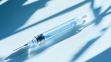 Medical concept with needle in syringe on white background