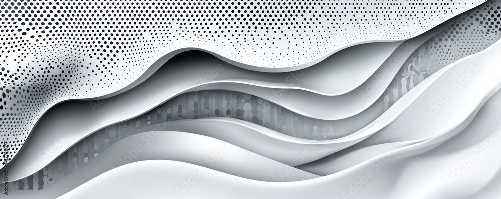 Poster this particular visual arrangement combines hexagonal shapes, abstractness, grayscale tones, and add