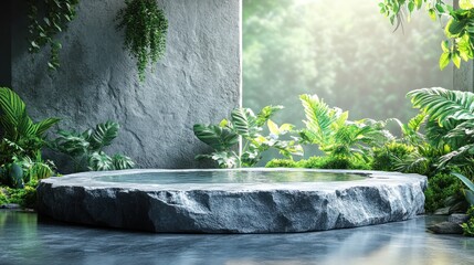Water fountain stone basin nature