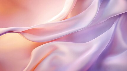 Obraz premium Delicate silk fabric unfolds in a soft gradient of pastel colors, showcasing gentle curves and ripples that exude elegance and tranquility, perfect for textile designs
