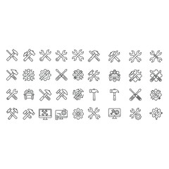 Tools icone set vactor