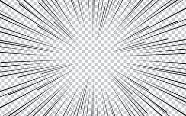 Speed ​​line fast motion background. Pop art pattern and zoom effect