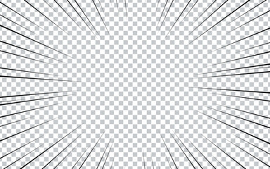 Blank comic cartoon template with transparent background. Vector illustration