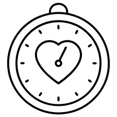 Minimalist Heart Clock Line Art Design