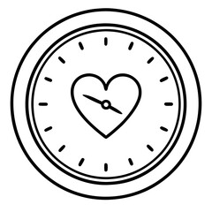 Minimalist Heart Clock Line Art Design