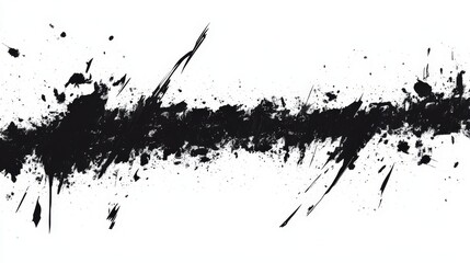 Obraz premium A striking black and white painting featuring bold brush strokes and intricate patterns, showcasing dynamic contrasts and textures that evoke a sense of depth and emotion.