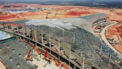 4k Video Showcasing the Ongoing Construction of Zhanjiang Wuchuan Airport With Aerial Views of the Architecture and Surroundings