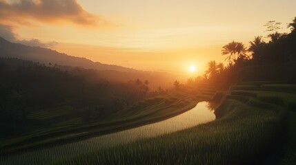 Fototapeta premium sunset over the mountains