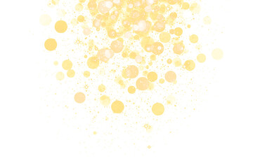 Golden Glittering Bokeh on Transparent Background with Celebratory Lights