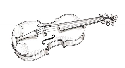 Obraz premium Detailed drawing of a violin instrument