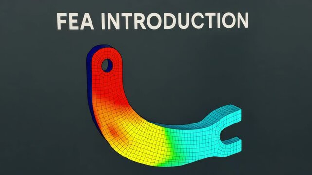 Simulation in engineering presents finite element analysis model that emphasizes stress distribution and significance of structural integrity.