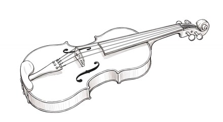 Obraz premium Simple line drawing of a violin