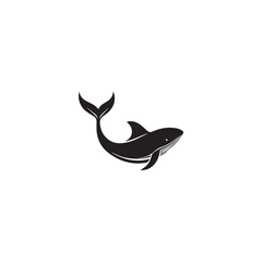 Obraz premium image of a whale from the side, logo, black and white, graphics, vector 